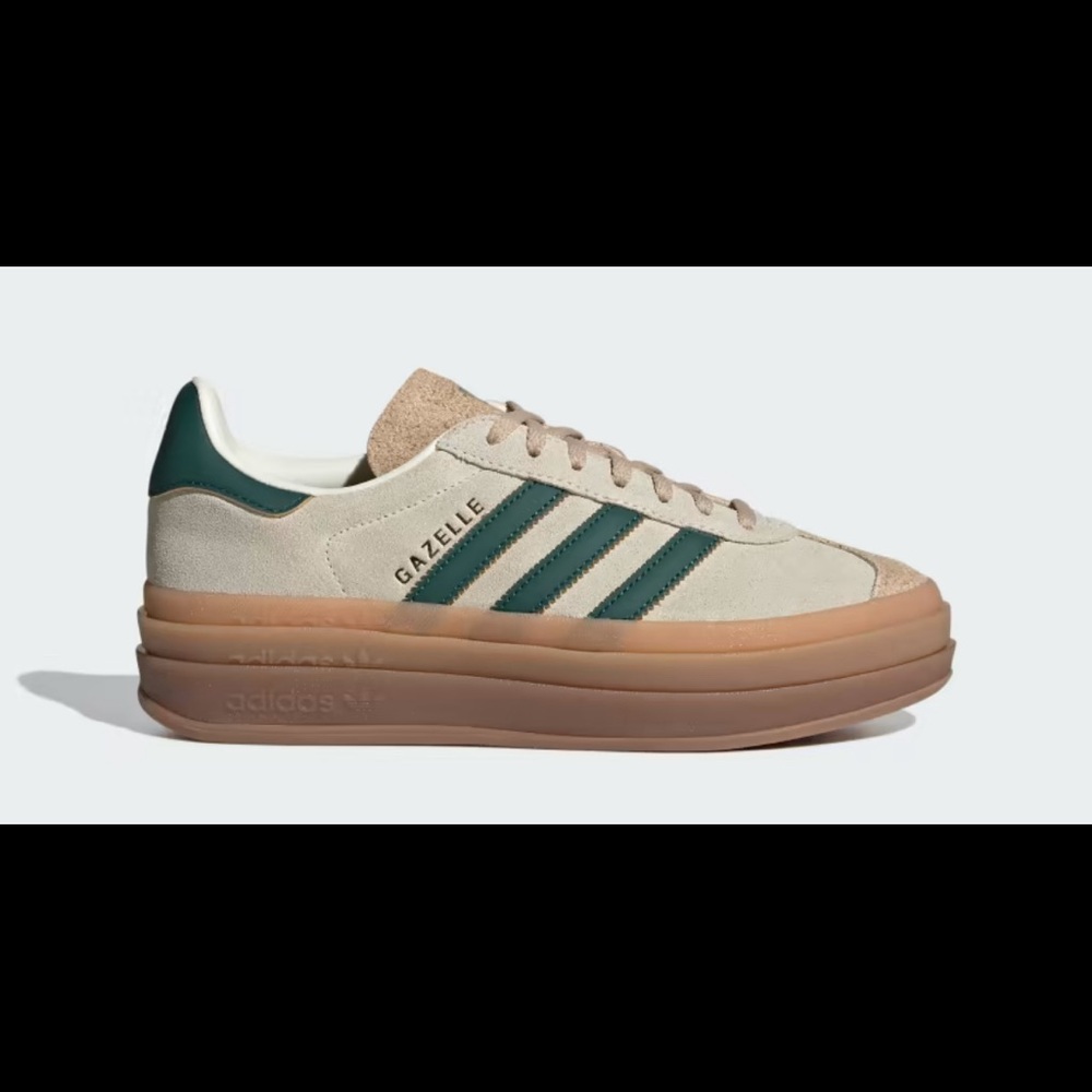 NWT Adidas Gazelle Bold Collegiate Green/Cream Size 8